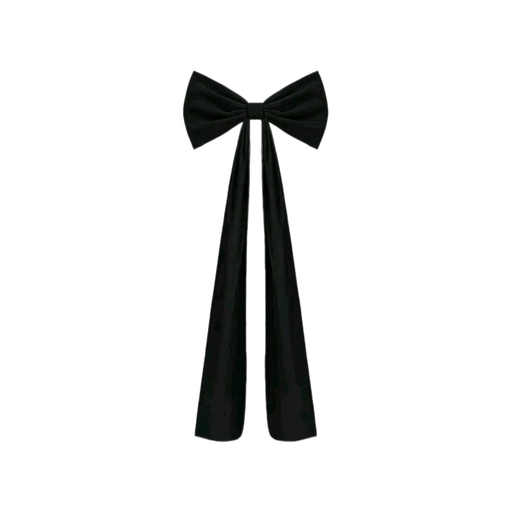 Giant 6ft x 1-1/2ft Black Velvet Bow Decoration. Home Decor, Birthday Party